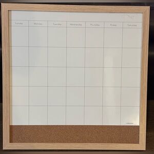 UBrands Framed Cork & Dry-Erase Calendar Board
